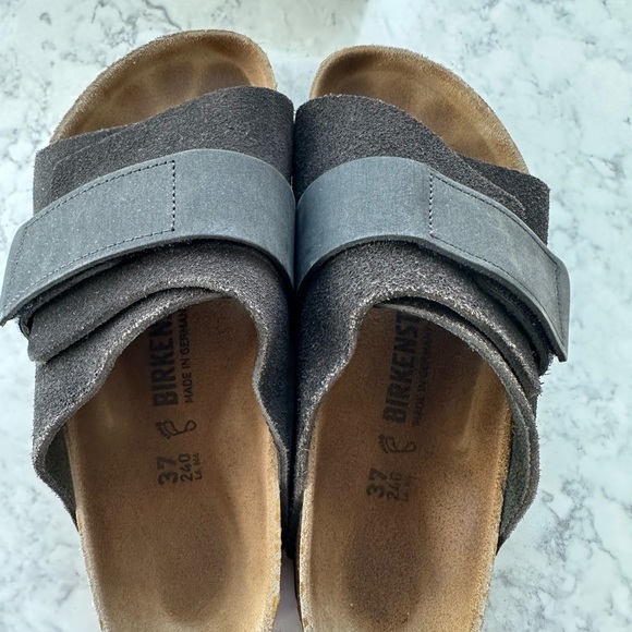 Birkenstock Kyoto Black Suede Sandals - Picture 2 of 6